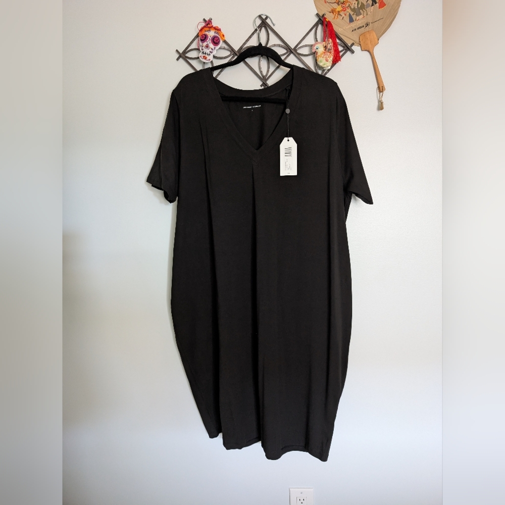 Universal Standard  Black Cocoon V-Neck Dress
